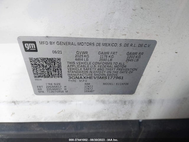Chevrolet EQUINOX LS 2021 3GNAXHEV5MS177961 Image 9