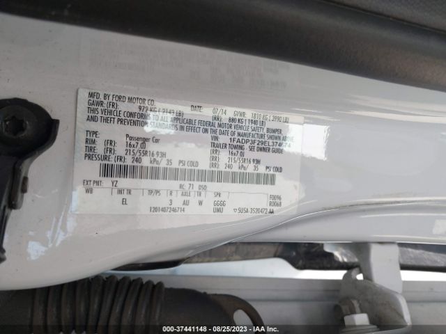 2014 FORD FOCUS SE VIN: 1FADP3F29EL374674