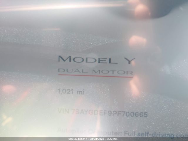 7SAYGDEF9PF700665 Tesla Model Y Performance