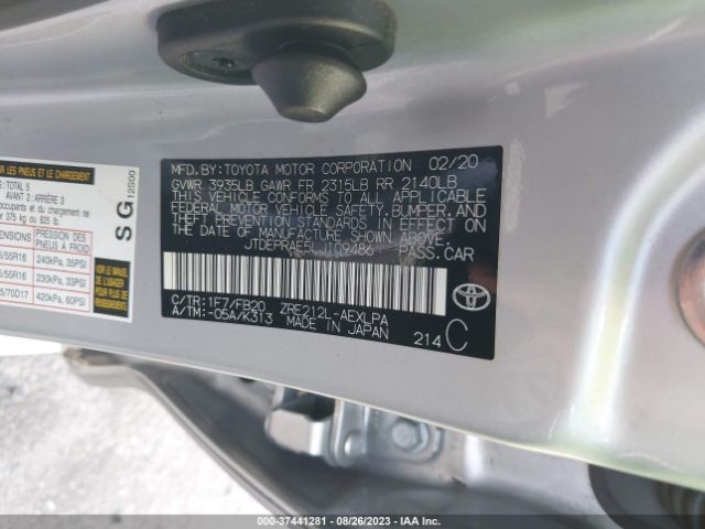 JTDEPRAE5LJ109486 Toyota COROLLA LE