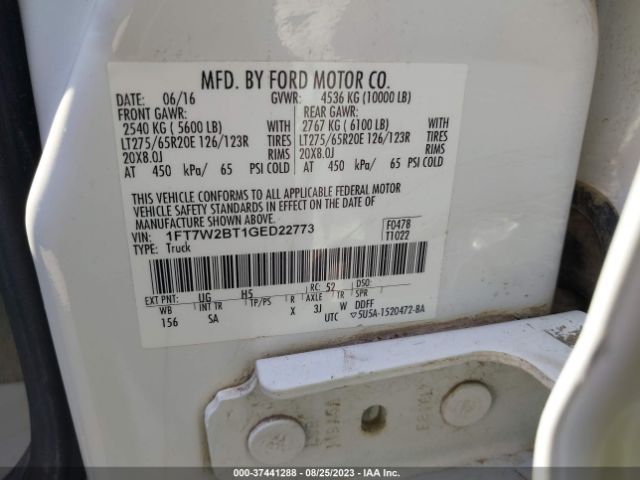 1FT7W2BT1GED22773 Ford Super Duty F-250 Srw Lariat/platinum