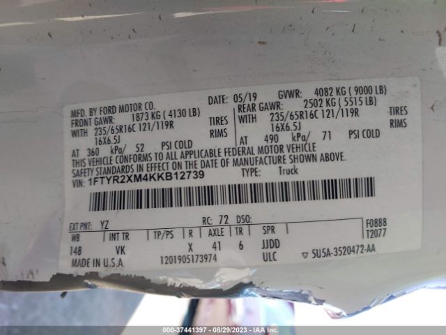 1FTYR2XM4KKB12739 Ford TRANSIT VAN