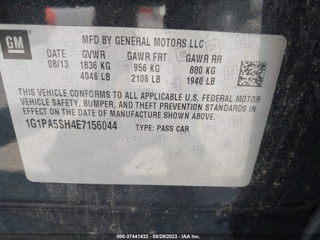 Chevrolet CRUZE LS 2014 1G1PA5SH4E7156044 Image 9
