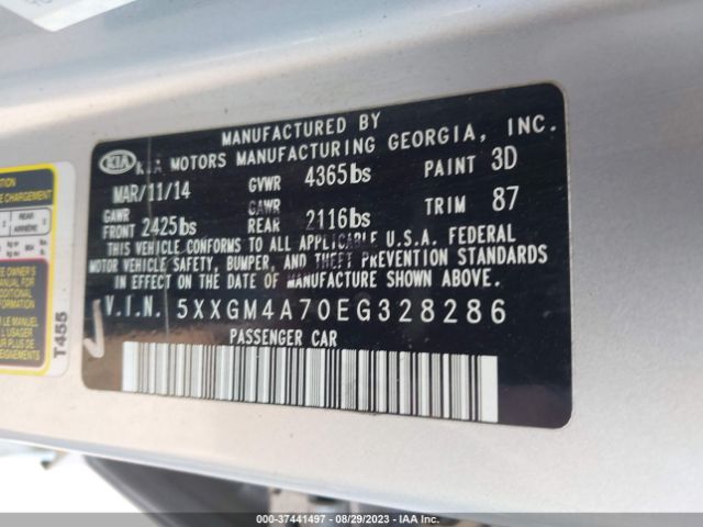 5XXGM4A70EG328286 KIA Optima Lx