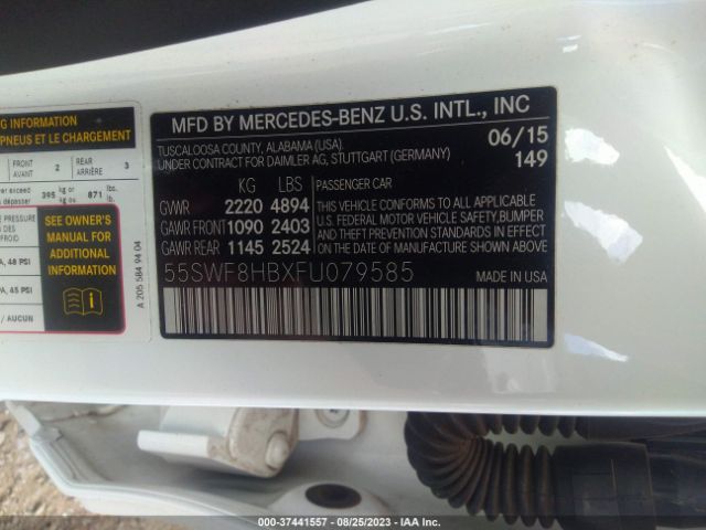 55SWF8HBXFU079585 Mercedes-Benz C-class Amg C 63 S