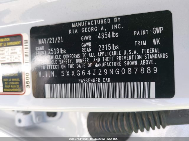 5XXG64J29NG087889 KIA K5 Gt-line