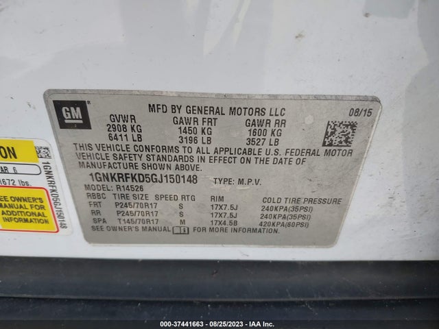 Chevrolet Traverse Ls 2016 1GNKRFKD5GJ150148 Image 9