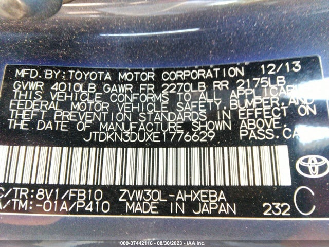 Toyota Prius Four/five/three/one/two 2014 JTDKN3DUXE1776629 Image 15