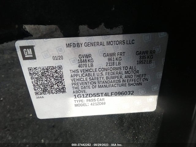 Chevrolet MALIBU LT 2020 1G1ZD5ST4LF096032 Image 9