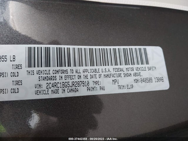 2C4RC1BG5JR287910 Chrysler Pacifica Touring L