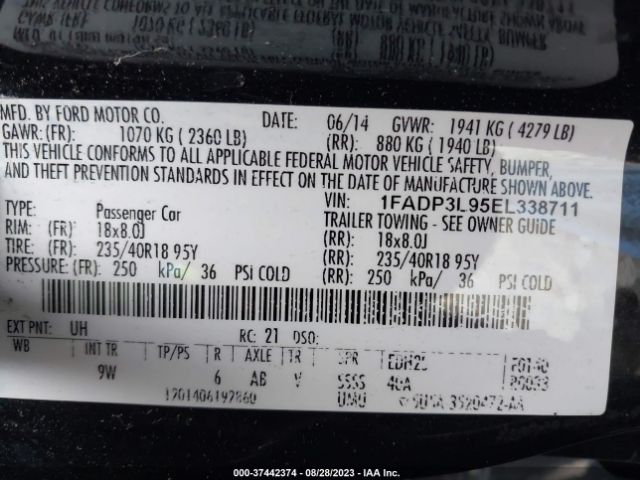 1FADP3L95EL338711 Ford FOCUS ST