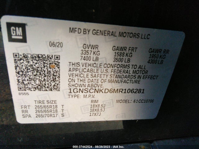 Chevrolet Tahoe Lt 2021 1GNSCNKD6MR106281 Image 9