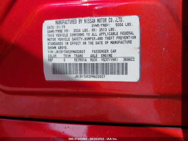 Infiniti Q50 Premium 2015 JN1BV7AR2FM402607 Image 16