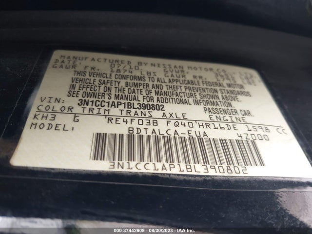 2011 NISSAN VERSA 3N1CC1AP1BL390802 Photo 8