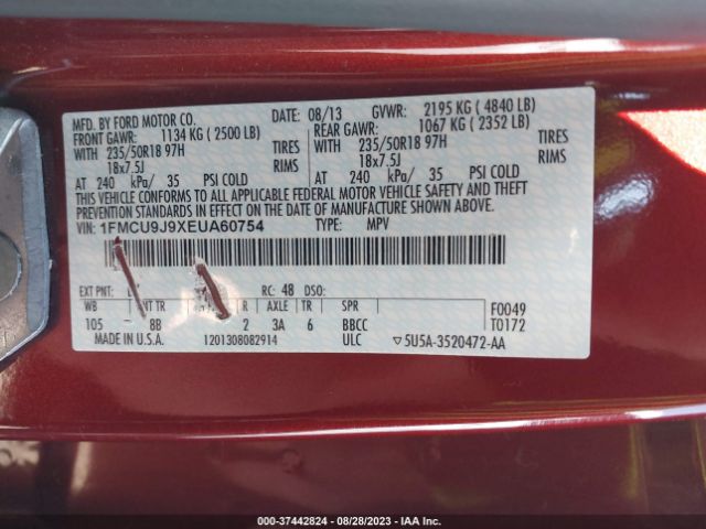 1FMCU9J9XEUA60754 Ford Escape Titanium