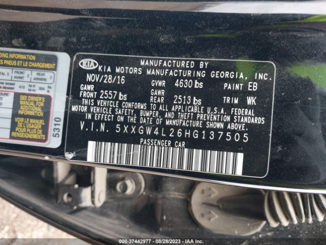 5XXGW4L26HG137505 KIA OPTIMA SX