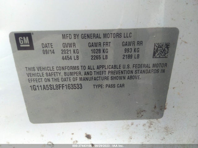 Chevrolet MALIBU LS 2015 1G11A5SL8FF163533 Image 9