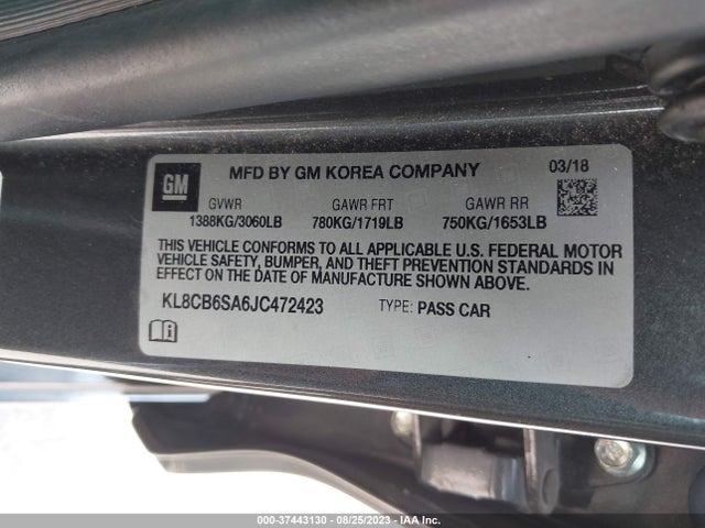 Chevrolet SPARK LS 2018 KL8CB6SA6JC472423 Image 9