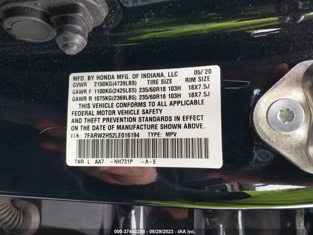 Honda Cr-v Awd Ex 2020 7FARW2H52LE016194 Image 9