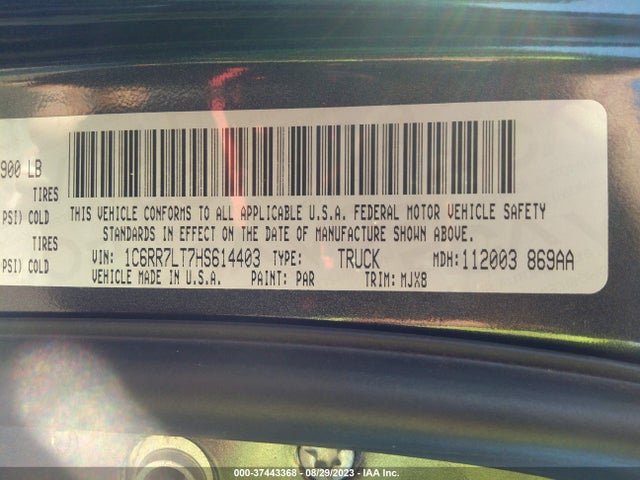 1C6RR7LT7HS614403 RAM 1500 Lone Star