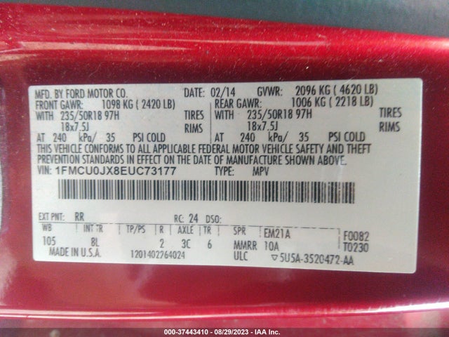 Ford Escape Titanium 2014 1FMCU0JX8EUC73177 Image 15