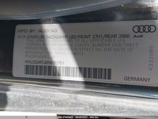 WAU2GAFC4EN070751 Audi A7 3.0 Prestige