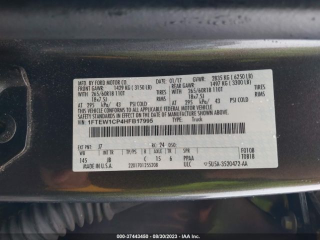 1FTEW1CP4HFB17995 Ford F-150 Xl/xlt/lariat