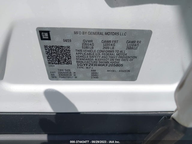 1GYFZER46KF205805 Cadillac XT4 SPORT