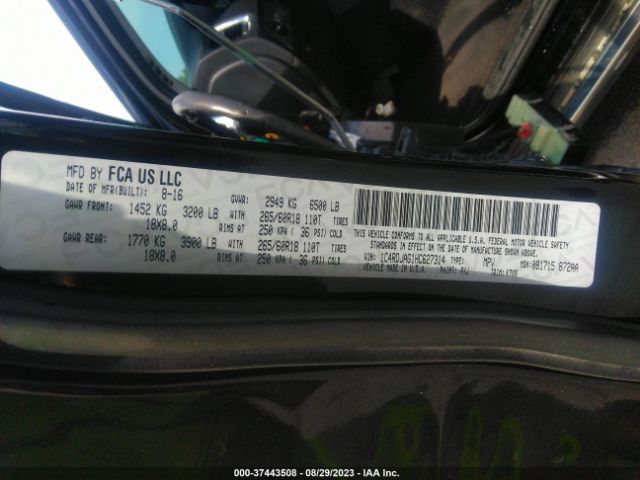 1C4RDJAG1HC627314 Dodge Durango Sxt