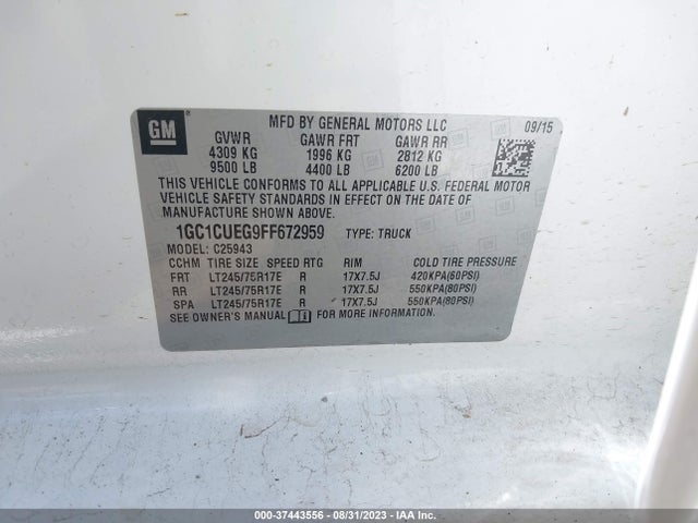 Chevrolet Silverado 2500hd Wt 2015 1GC1CUEG9FF672959 Image 9