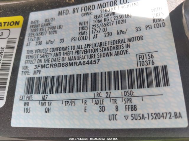 3FMCR9B68MRA64457 Ford Bronco Sport Big Bend