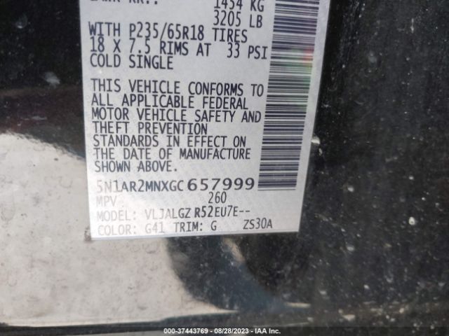 5N1AR2MNXGC657999 Nissan Pathfinder Sl