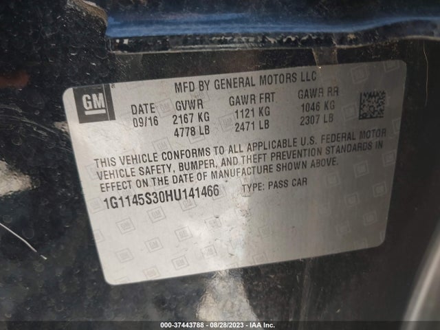 Chevrolet Impala Premier 2017 1G1145S30HU141466 Image 9