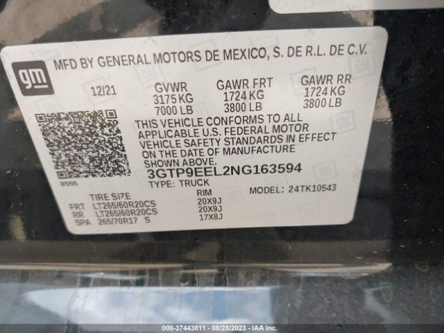 3GTP9EEL2NG163594 GMC Sierra 1500 Limited At4