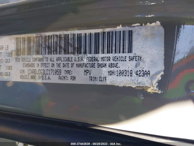 1C4RDJDG3LC171059 Dodge DURANGO GT