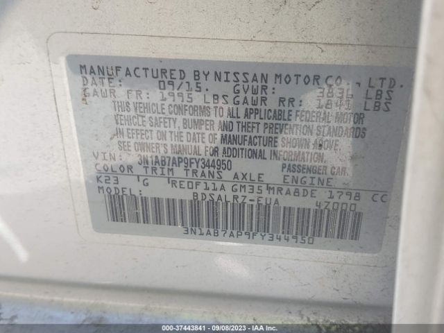 3N1AB7AP9FY344950 Nissan SENTRA SR