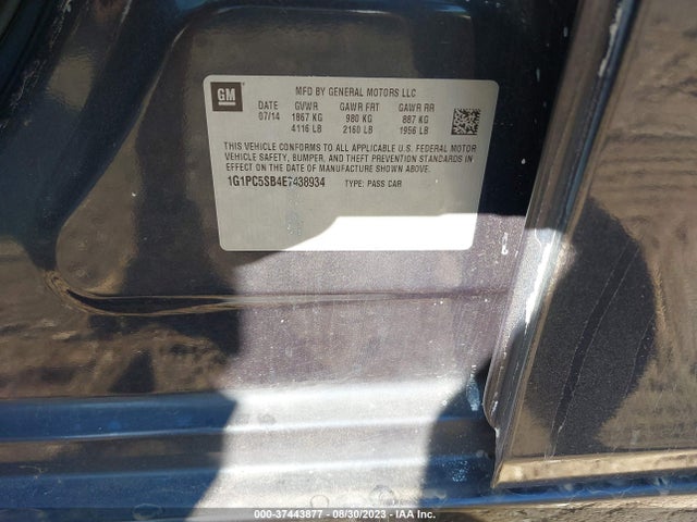 Chevrolet Cruze 1lt 2014 1G1PC5SB4E7438934 Image 9
