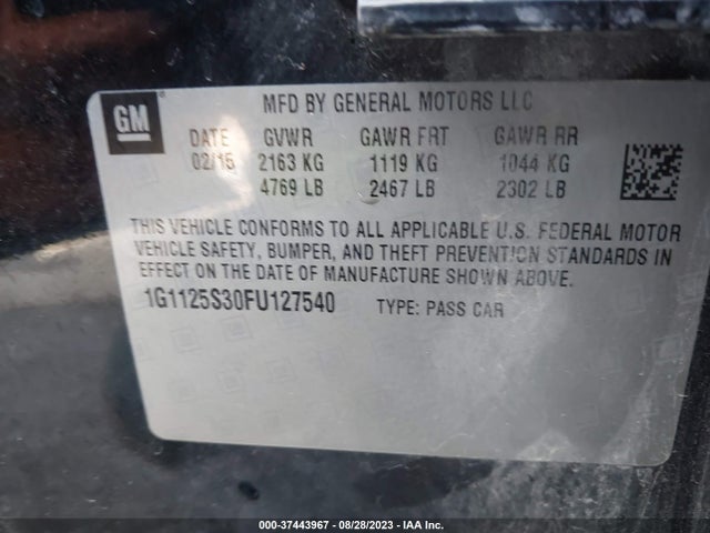 Chevrolet IMPALA LT 2015 1G1125S30FU127540 Image 9