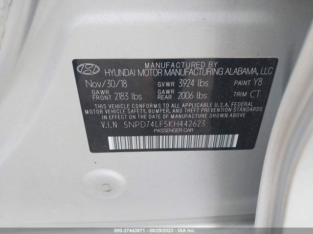 Hyundai ELANTRA SE 2019 5NPD74LF5KH442623 Image 15