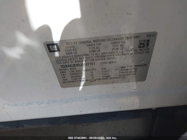 Chevrolet EQUINOX LT 2018 2GNAXJEV8J6107761 Image 9