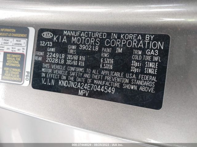 KNDJN2A24E7044549 KIA Soul Base