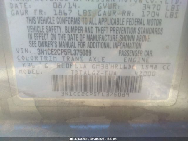 3N1CE2CP5FL375089 Nissan Versa Note Sr