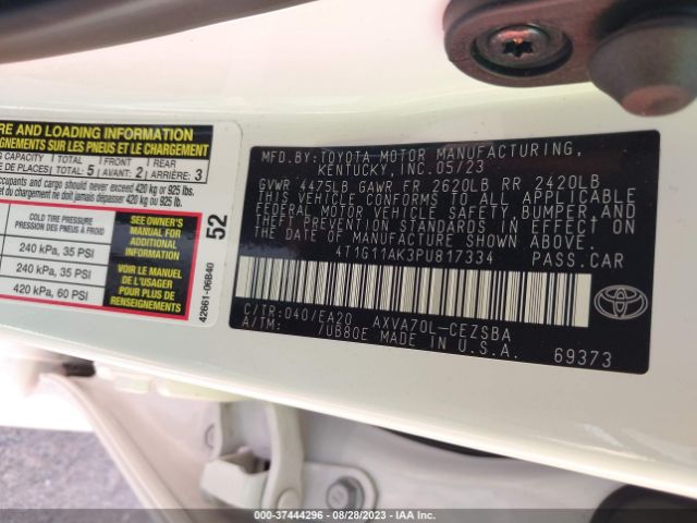 4T1G11AK3PU817334 Toyota Camry Se/se Nightshade