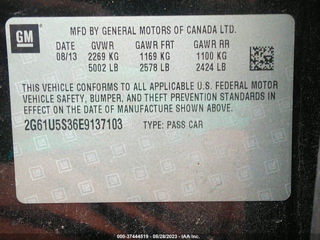 2G61U5S36E9137103 Cadillac Xts Livery Package