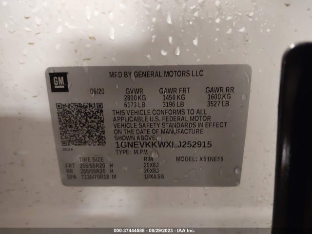 Chevrolet Traverse Premier 2020 1GNEVKKWXLJ252915 Image 9