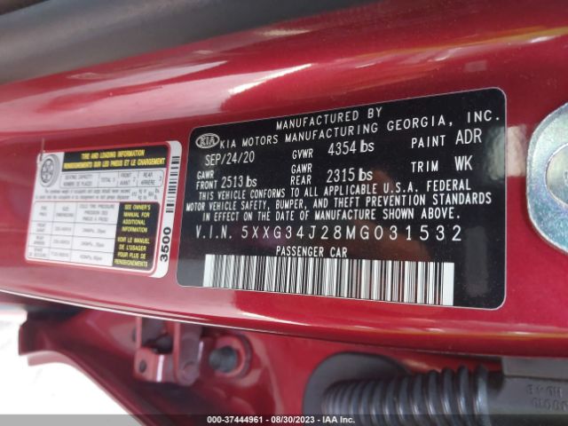 5XXG34J28MG031532 KIA K5 EX