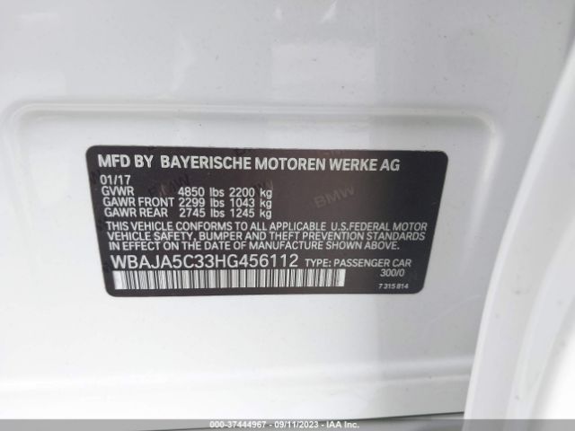 WBAJA5C33HG456112 BMW 5 Series 530i