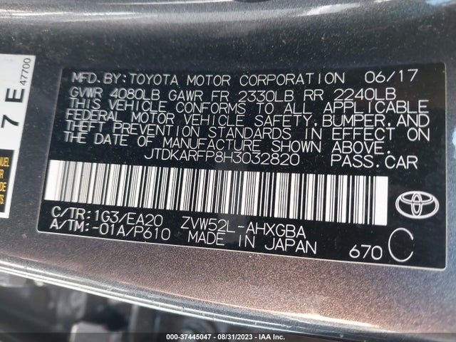 Toyota Prius Prime Plus/premium/advanced 2017 JTDKARFP8H3032820 Image 16