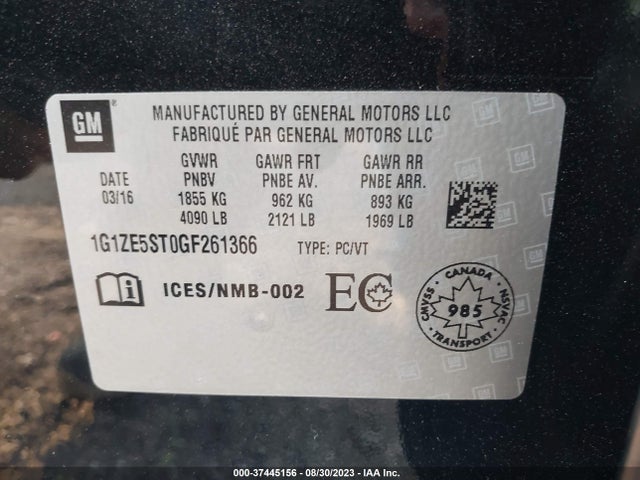 Chevrolet MALIBU LT 2016 1G1ZE5ST0GF261366 Image 15