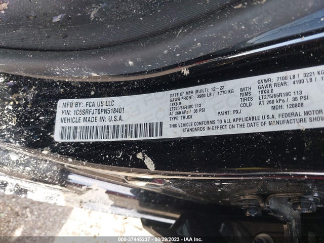 1C6SRFJT0PN518401 RAM 1500 Laramie